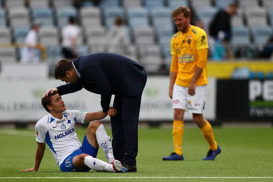 IFK Norrköpings Ian Smith och tränare Jens Gustafsson