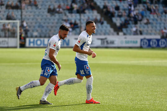 IFK Norrköpings Sead Haksabanovic och Jordan Larsson jublar