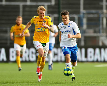 Falkenbergs Jacob Ericsson och IFK Norrköpings Simon Skrabb