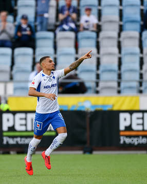 IFK Norrköpings Jordan Larsson jublar