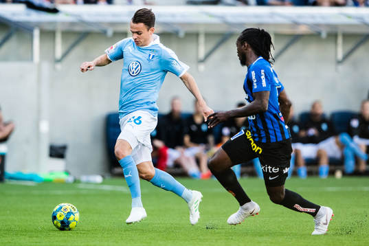 Malmö FFs Andreas Vindheim och Sirius Kebba Ceesay