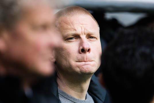 Hammarbys tränare Stefan Billborn innan fotbollsmatchen i