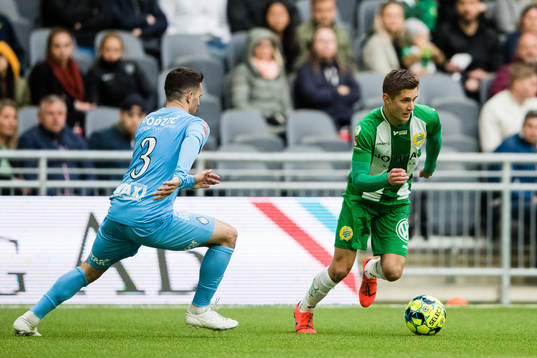AFC Eskilstunas Kadir Hodzic och Hammarbys Leo Bengtsson