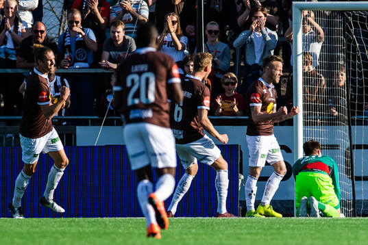 Tonny Brochmann of Mjøndalen celebrates