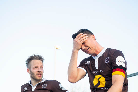 Tonny Brochmann and Christian Gauseth of Mjøndalen look