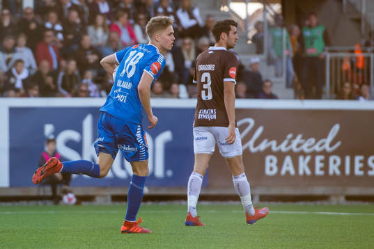 Onni Johannes Simonpoika Valakari of Tromsø celebrates