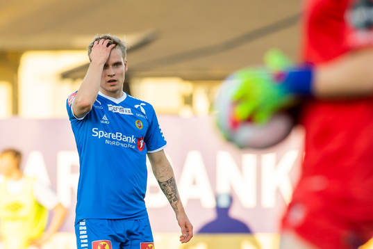 Mikael Nord Ingebrigtsen of Tromsø looks dejected