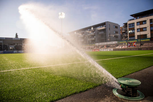 A water cannon at Consto Arena