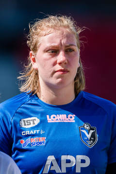 Växjös målvakt Moa Edrud före fotbollsmatchen i