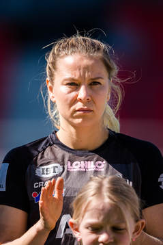 Växjös Emmi Alanen före fotbollsmatchen i Damallsvenskan