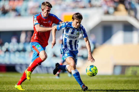 Helsingborgs Adam Eriksson och IFK Göteborgs Lasse Vibe