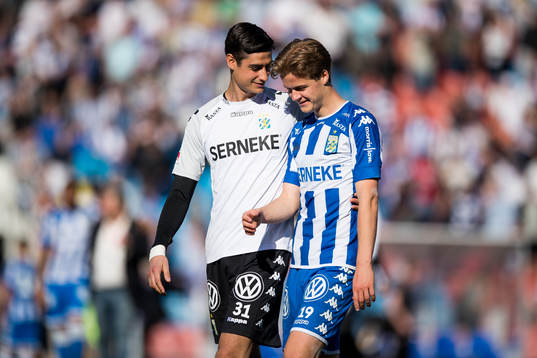 IFK Göteborgs målvakt Tom Amos och August Erlingmark