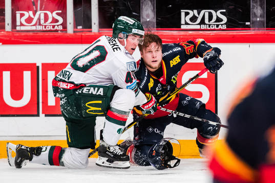 Frölundas Joel Mustonen och Djurgårdens Jesper Pettersson