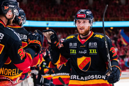 Djurgårdens Linus Hultström jublar