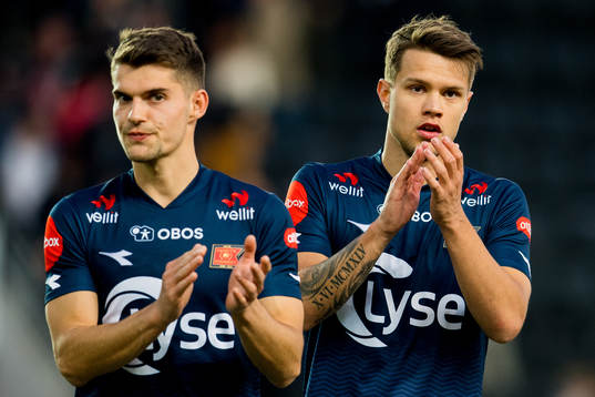 Ylldren Ibrahimaj and Tord Johnsen Salte of Viking