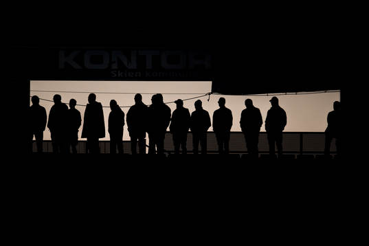 Spectators look