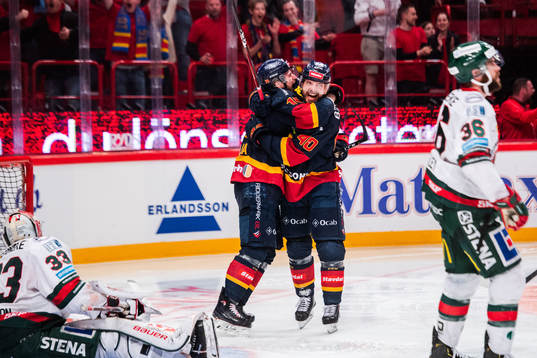 Djurgårdens Jakob Lilja och Jacob Josefson jublar