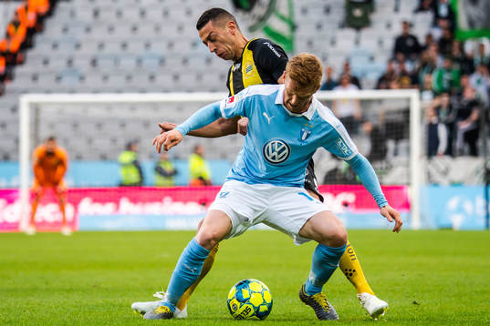 Hammarbys Nikola Djurdjic och Malmö FFs Anders Christiansen