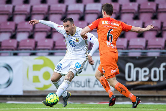 Östersunds Dino Islamovic och AFC Eskilstunas Jesper