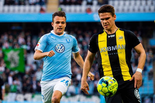 Malmö FFs Andreas Vindheim jagar Hammarbys Vidar Örn