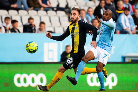 Hammarbys Muamer Tankovic och Malmö FFs Fouad Bachirou
