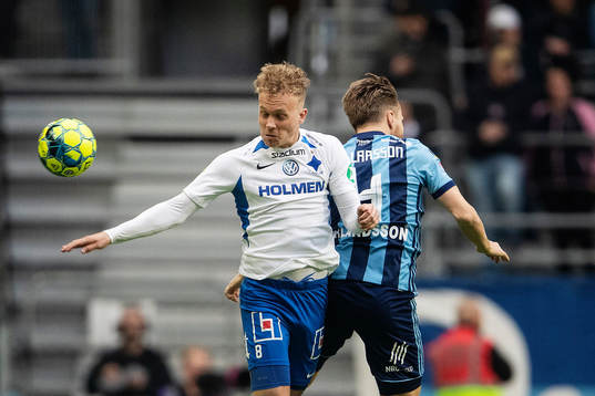 Djurgårdens Kevin Walker och IFK Norrköpings Lars Krogh