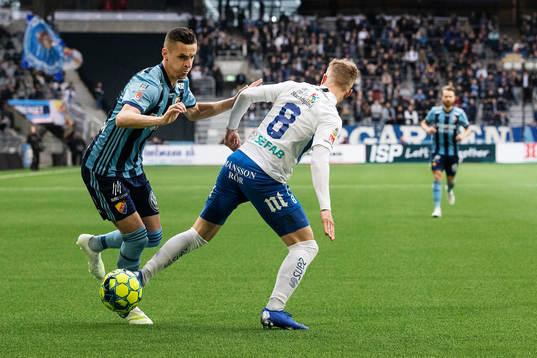 Djurgårdens Haris Radetinac och IFK Norrköpings Gudmundur