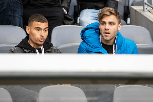 IFK Norrköpings Jordan Larsson och Christoffer Nyman på