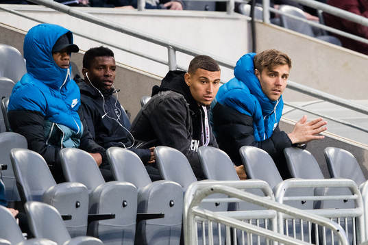IFK Norrköpings Jordan Larsson och Christoffer Nyman på