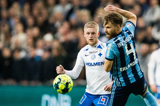IFK Norrköpings Kalle Holmberg och Djurgårdens Jacob Une