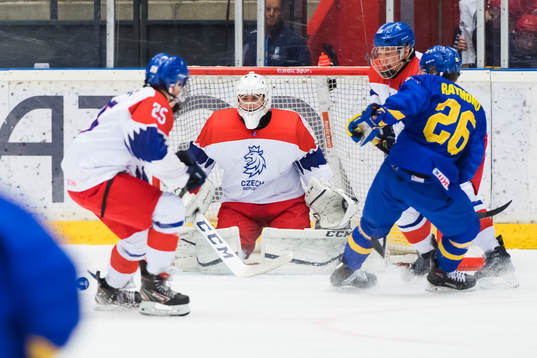 the czech republic Jan Mysak Goalkeeper Radek Bednar and