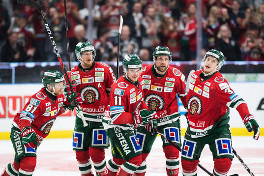 Frölundas Ryan Lasch, Simon Hjalmarsson, Samuel Fagemo,