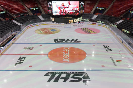 Scandinavium interiört innan final 3 i SM-slutspelet i