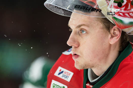 Frölundas målvakt Johan Mattsson innan final 3 i