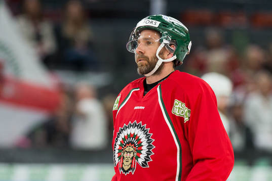 Frölundas Joel Lundqvist innan final 3 i SM-slutspelet i