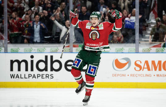 Frölundas Jacob Moverare jublar