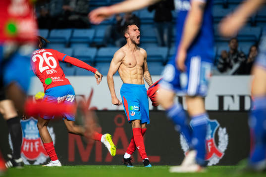 Helsingborgs David Boysen jublar