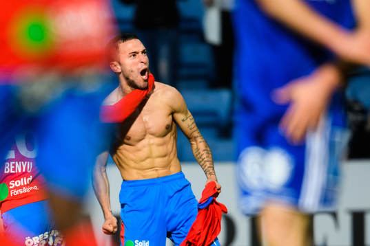 Helsingborgs David Boysen jublar