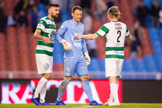 Västerås Ilir Berisha, målvakt Anton Fagerström och