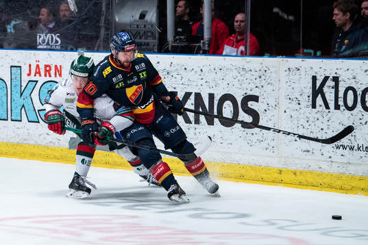 Djurgårdens Niclas Bergfors och Frölundas Jacob Peterson