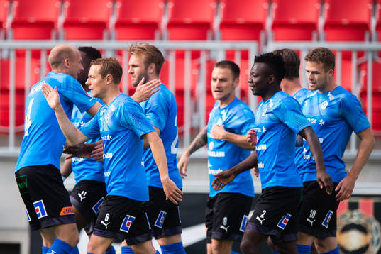 Halmstads Joel Allansson jublar