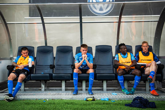 Halmstads Pontus Silfwer och Thomas Boakye deppar