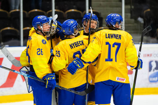 Lucas Raymond, Zion Nybeck and Oscar Lawner of Sweden