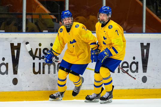 Albin Grewe and Tobias Björnfot of Sweden celebrate