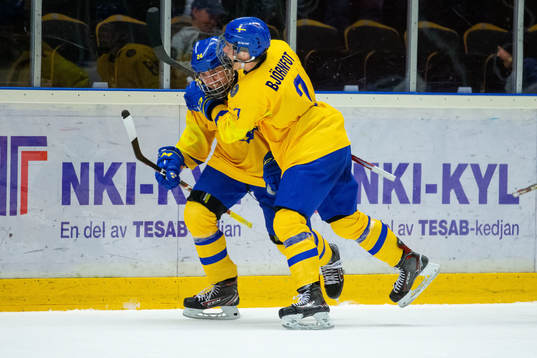 Albin Grewe and Tobias Björnfot of Sweden celebrates