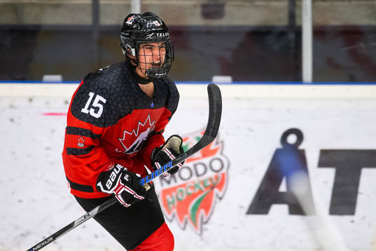 Alex Newhook of Canada celebrates