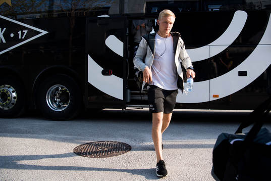 Birger Meling of Rosenborg arrives