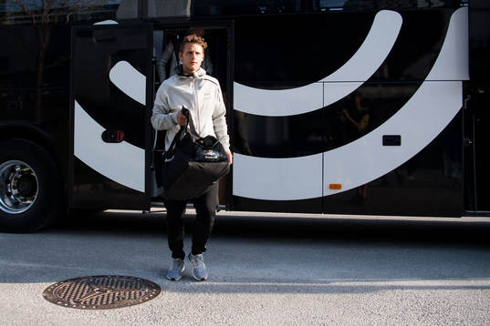 Vegar Eggen Hedenstad of Rosenborg arrives