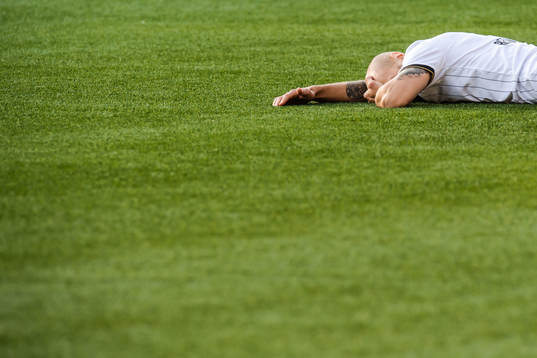 Tore Reginiussen of Rosenborg looks dejected