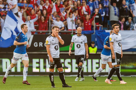 Mike Jensen of Rosenborg looks dejected
